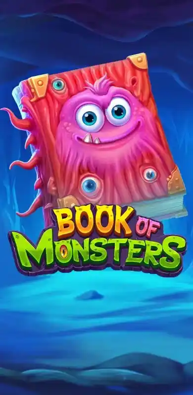 Slot Book of Monsters con libro monstruoso y estilo caricaturesco y colorido
